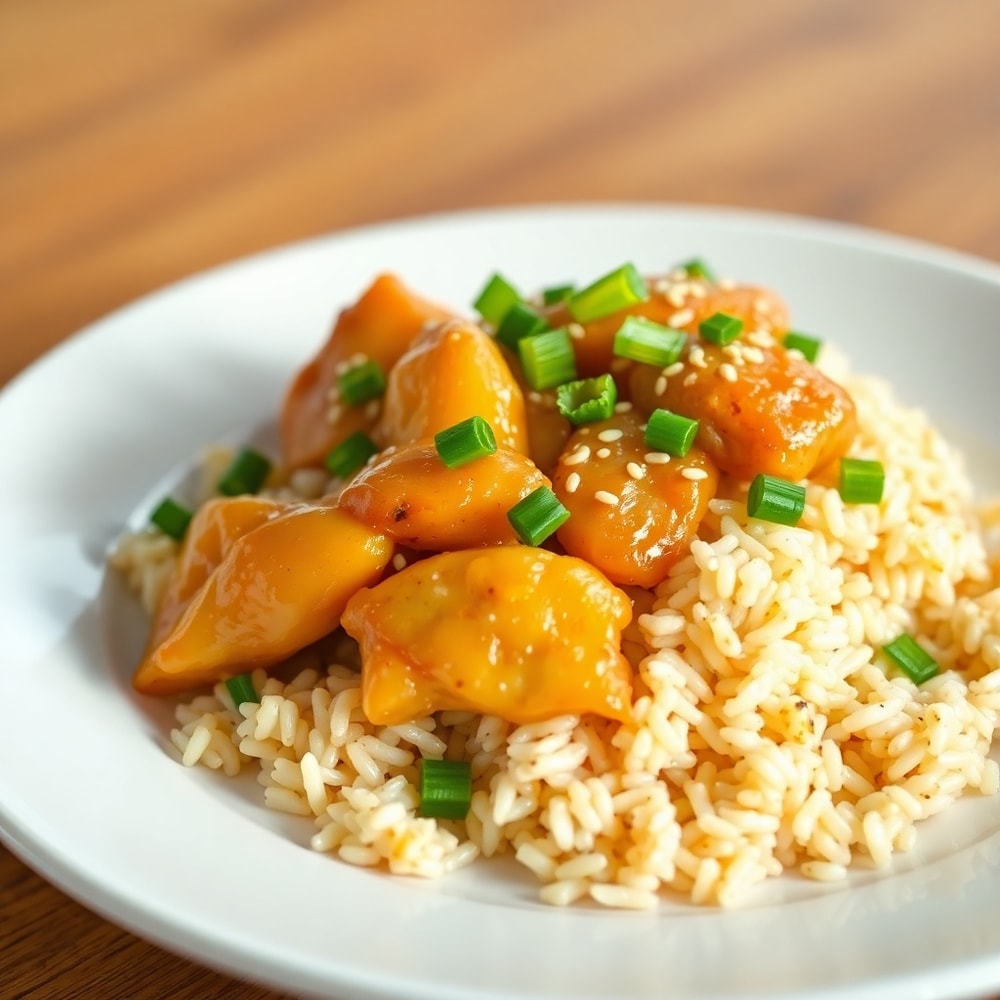 Finished one-pan pineapple chicken and rice