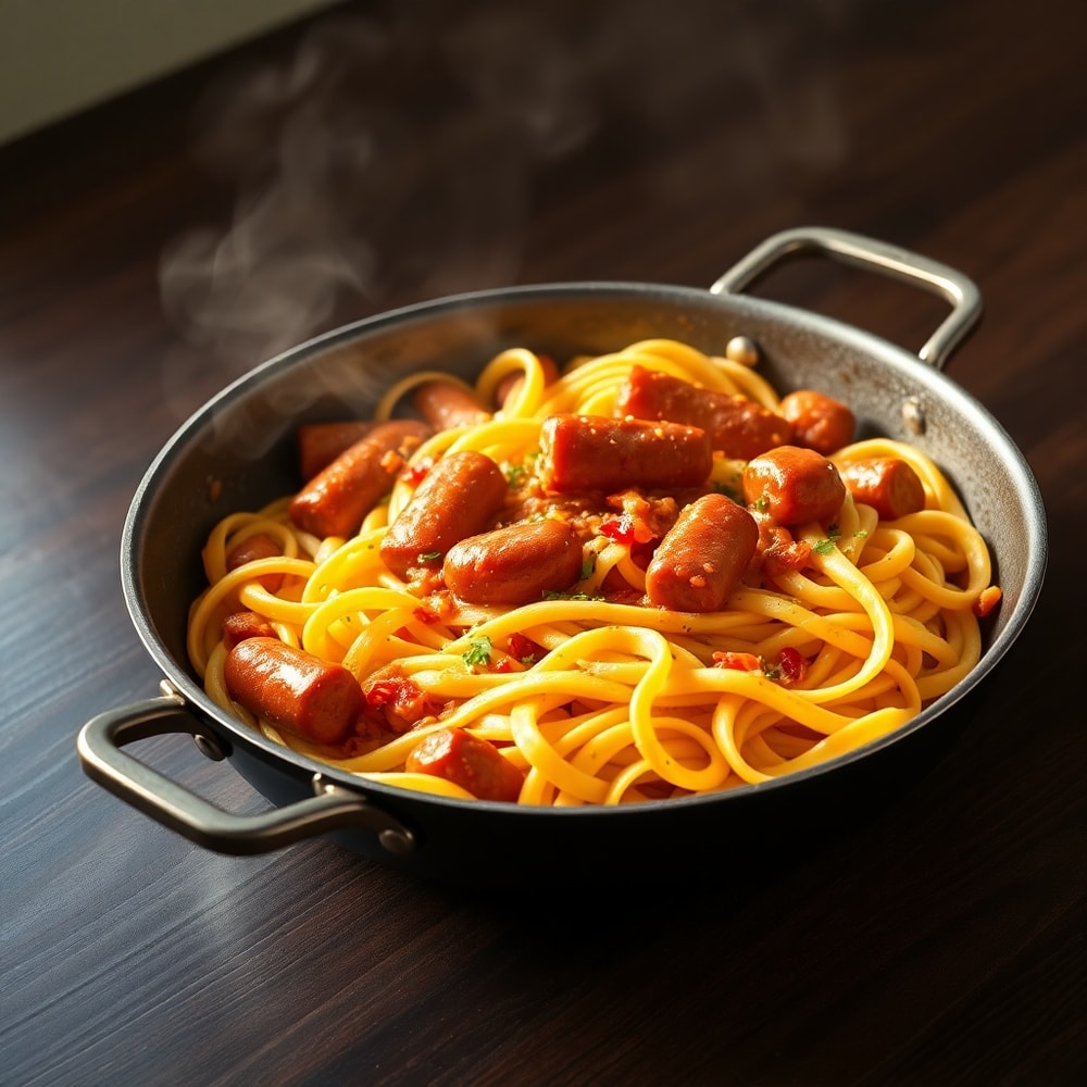one-pot honey BBQ sausage pasta