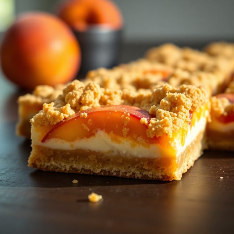 peaches and cream crumble bars
