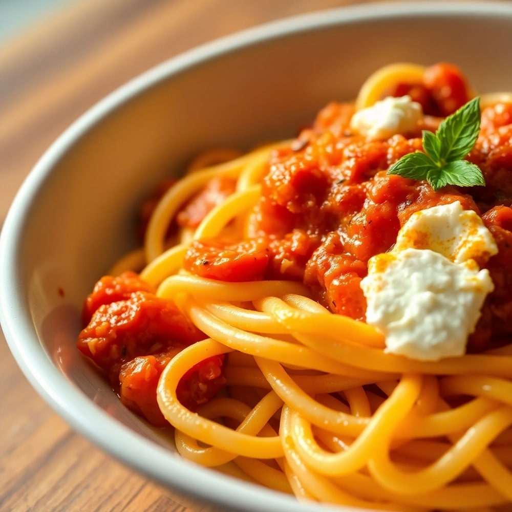 Roasted Tomato and Garlic Ricotta Pasta