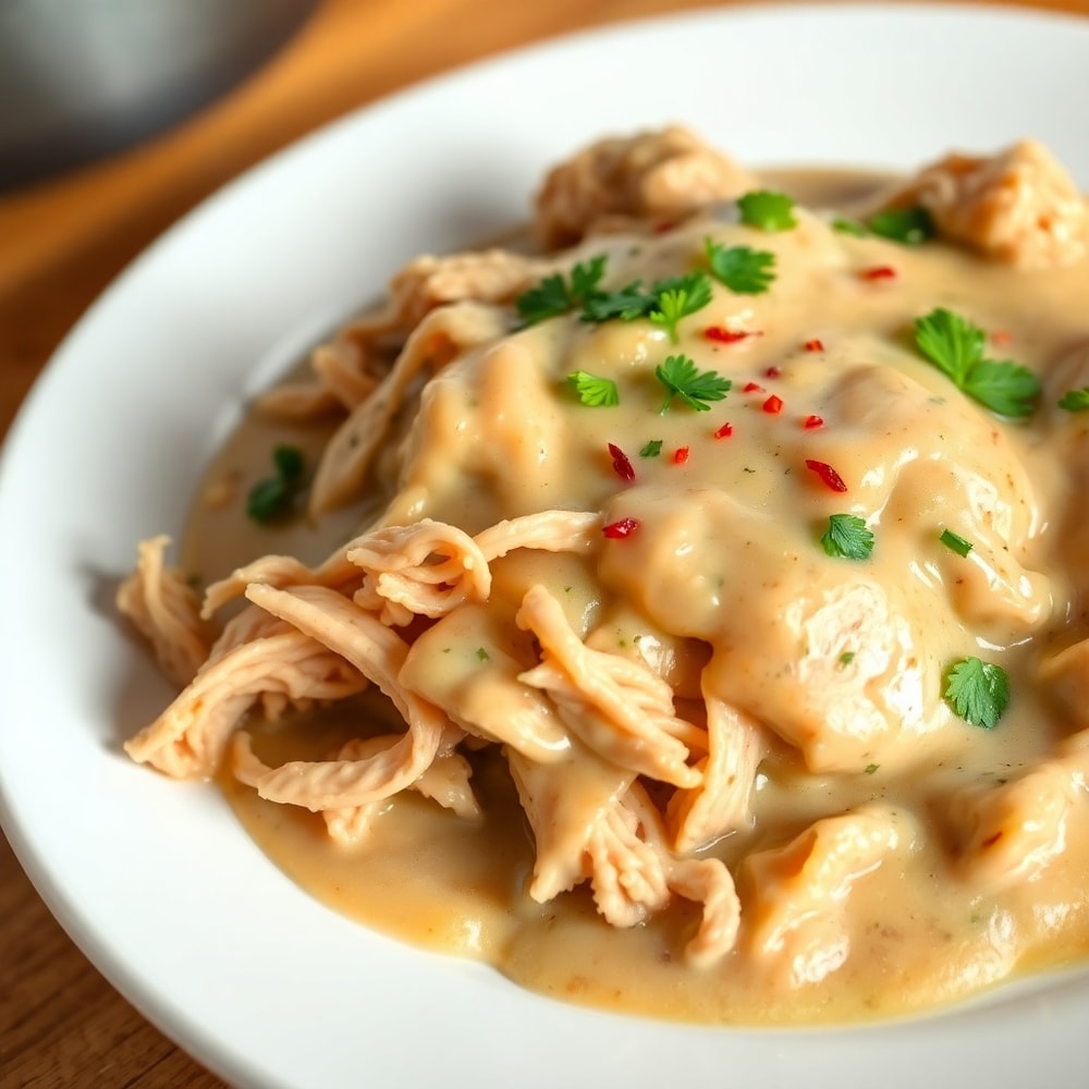 Slow Cooker Chicken and Gravy Served