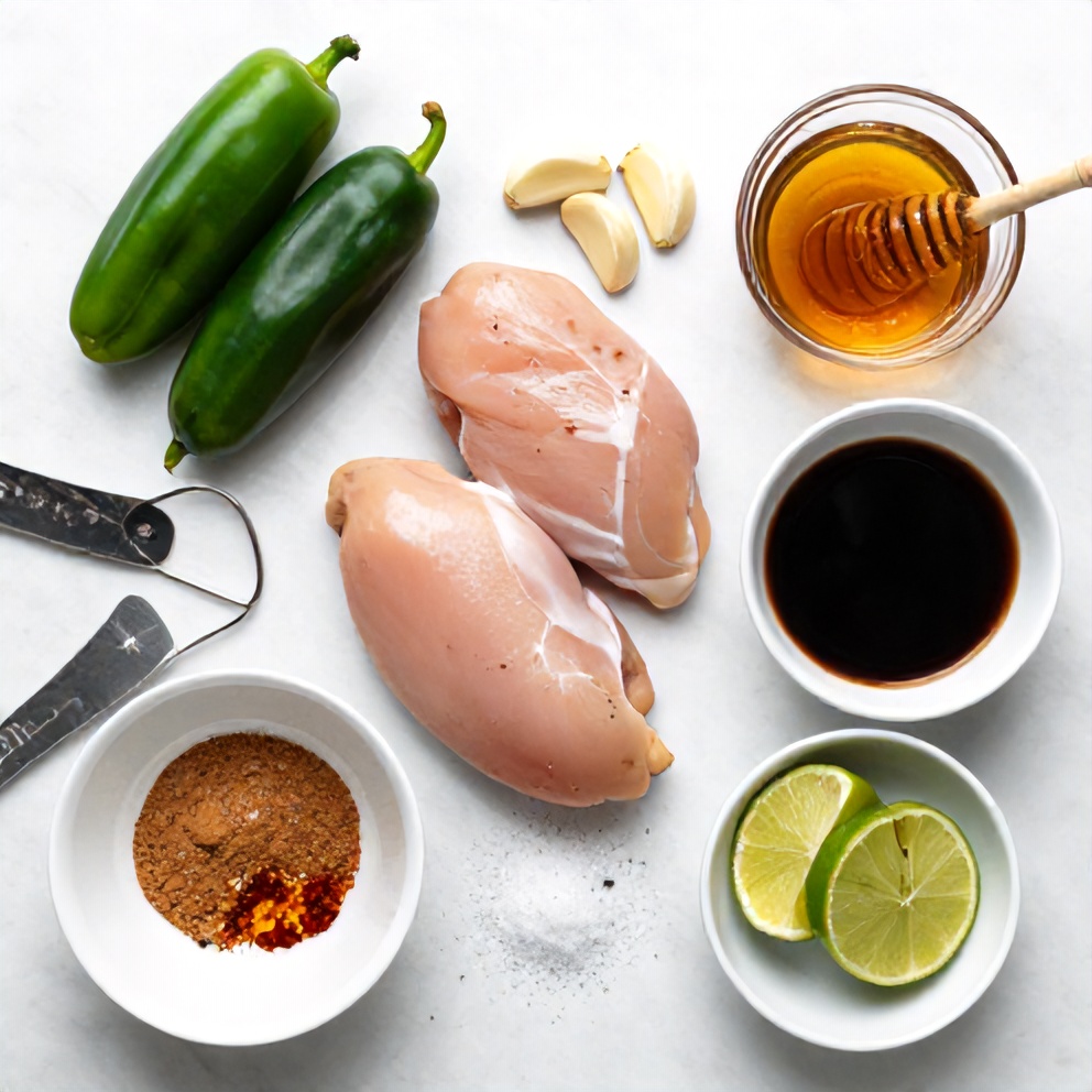 Raw Ingredients for Spicy Jalapeño Chicken