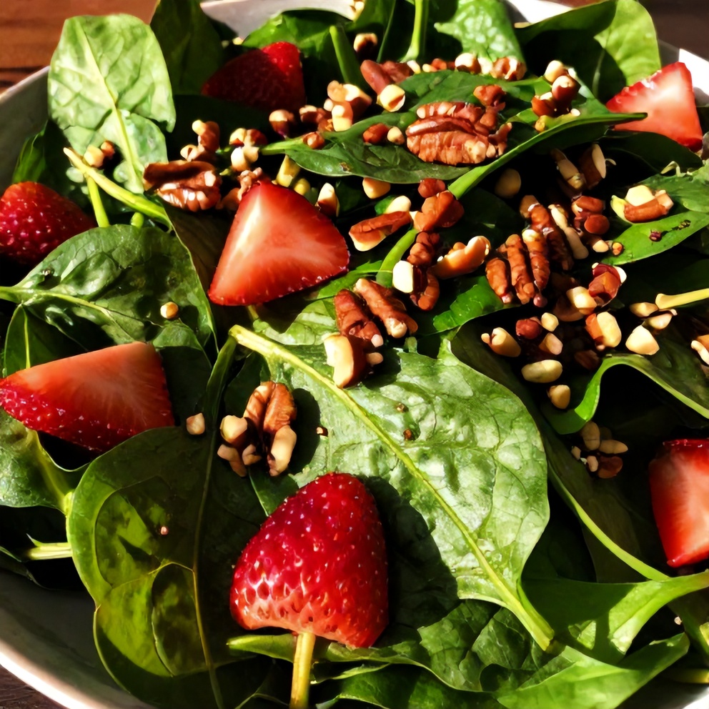 Spinach Strawberry Salad with Pecans