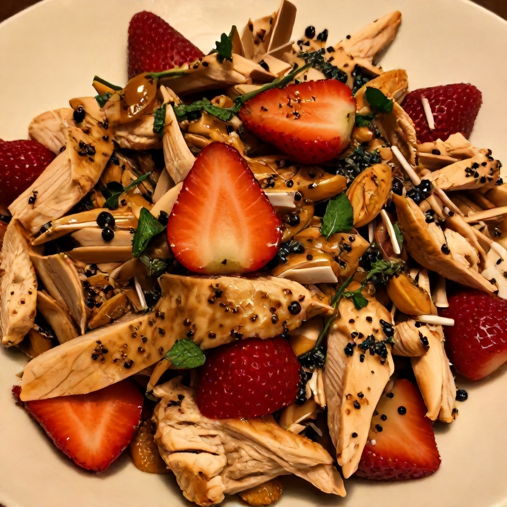 Plated Serving of Strawberry Chicken Salad