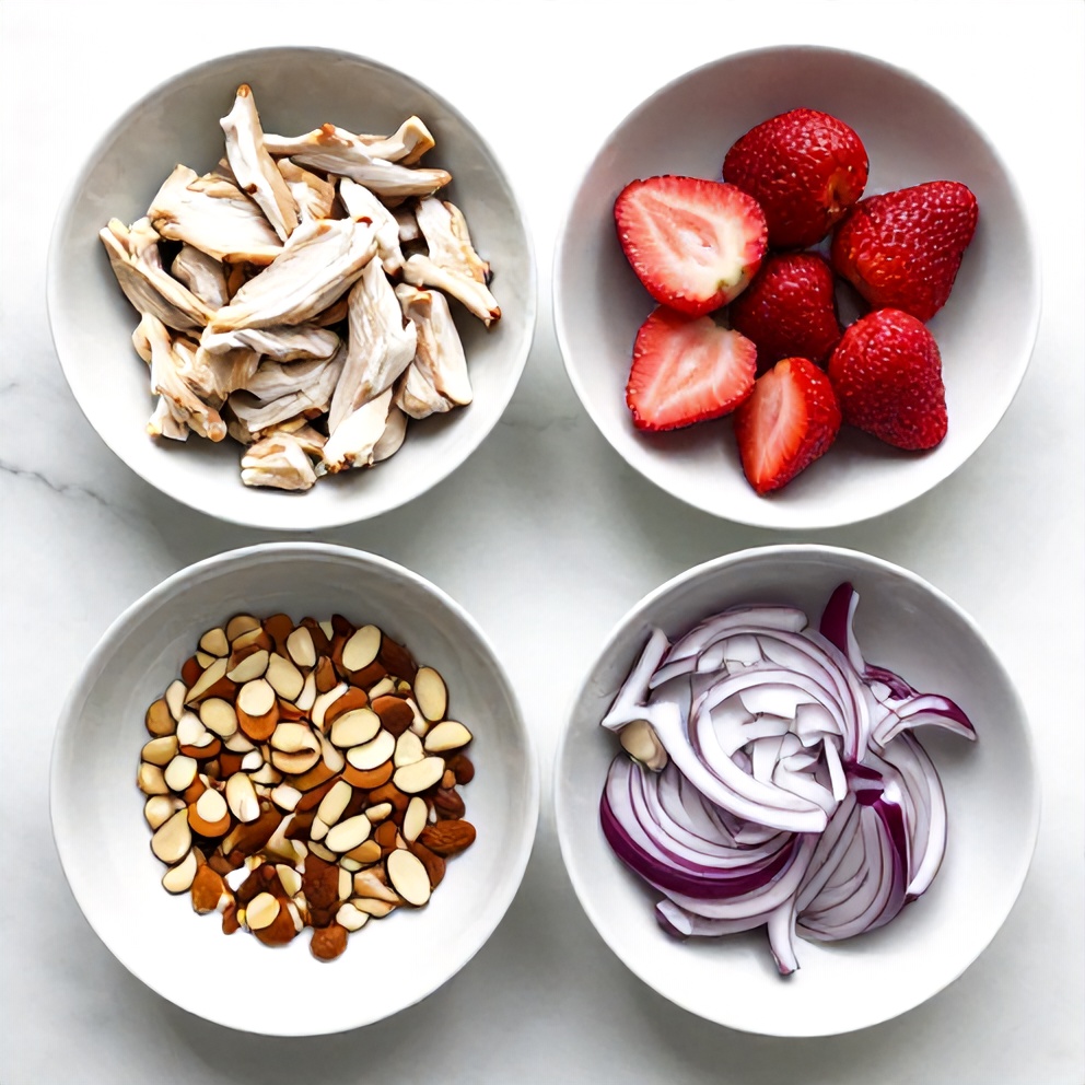Raw Ingredients for Strawberry Chicken Salad