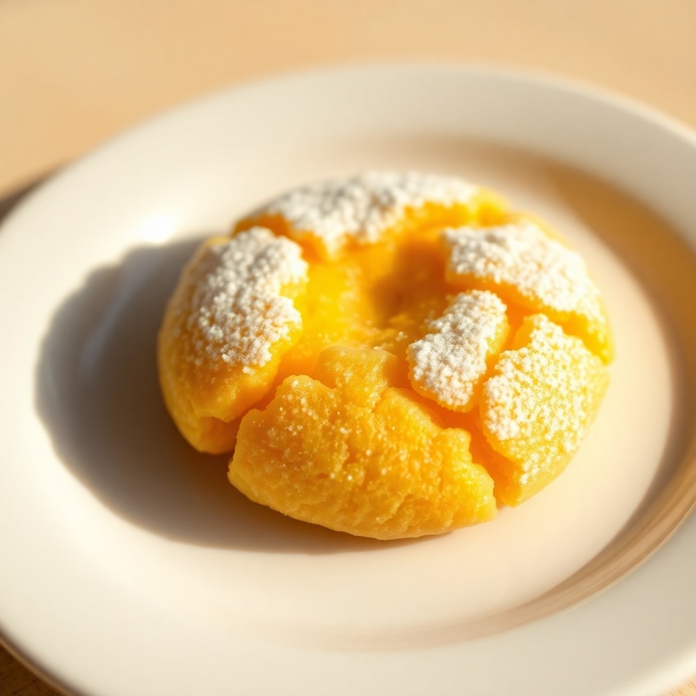 Close-up of a tropical mango cookie